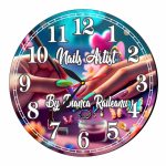 Ceas Nails-Artist, Manichiura, Personalizat, Lemn, 40 cm, CMSUV017 - imagine 4