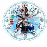 Ceas Nails-Artist, Manichiura, Personalizat, Lemn, 40 cm, CMSUV018 - imagine 5