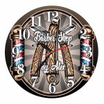 Ceas Barber Shop, Personalizat, Lemn, 40 cm, CMSUV019