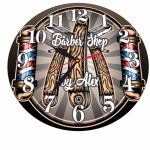 Ceas Barber Shop, Personalizat, Lemn, 40 cm, CMSUV019 - imagine 5