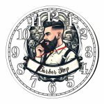 Ceas Barber Shop, Personalizat, Lemn, 40 cm, CMSUV020 - imagine 4
