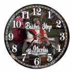 Ceas Barber Shop, Personalizat, Lemn, 40 cm, CMSUV022 - imagine 5