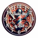 Ceas Barber Shop, Personalizat, Lemn, 40 cm, CMSUV023 - imagine 4