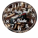 Ceas Barber Shop, Personalizat, Lemn, 40 cm, CMSUV025 - imagine 3