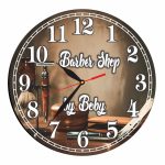 Ceas Barber Shop, Personalizat, Lemn, 40 cm, CMSUV026