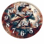Ceas Barber Shop, Personalizat, Lemn, 40 cm, CMSUV027 - imagine 5