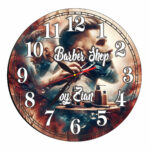 Ceas Barber Shop, Personalizat, Lemn, 40 cm, CMSUV027 - imagine 4
