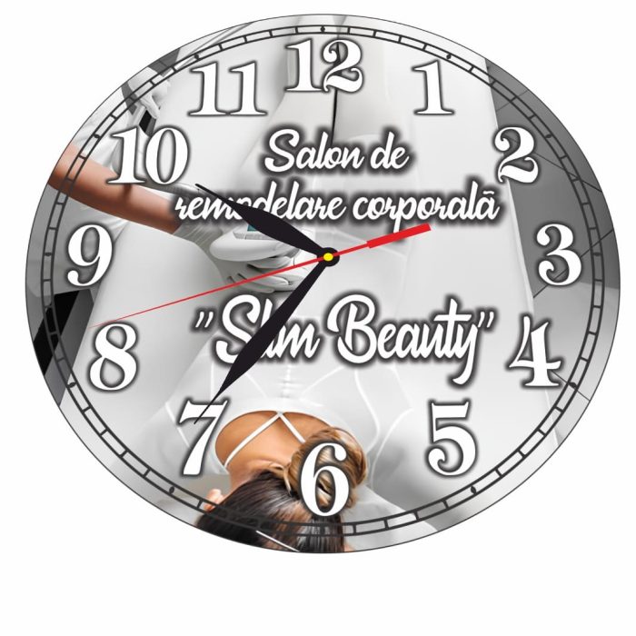 Ceas Salon Remodelare Corporala, Personalizat, Lemn, 40 cm, CMSUV030 - imagine 5
