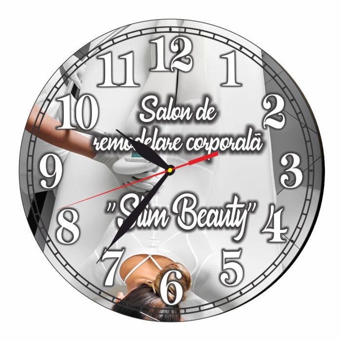 Ceas Salon Remodelare Corporala, Personalizat, Lemn, 40 cm, CMSUV030 - imagine 4