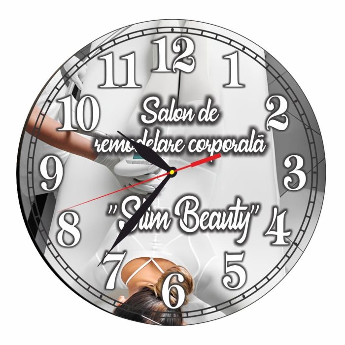 Ceas Salon Remodelare Corporala, Personalizat, Lemn, 40 cm, CMSUV030 - imagine 1