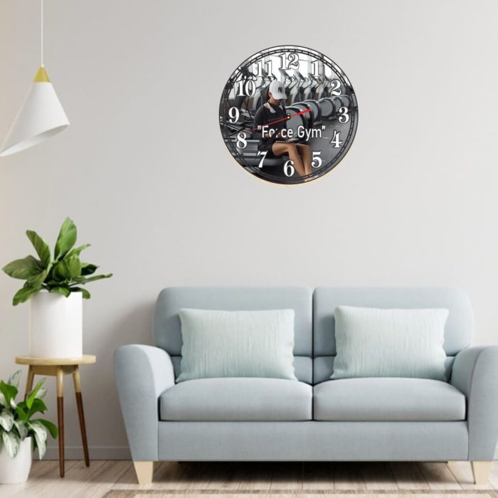 Ceas Sala de forta, Fitness, Personalizat, Lemn, 40 cm, CMSUV033 - imagine 2