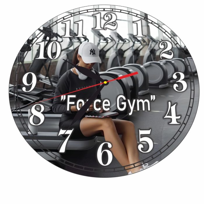 Ceas Sala de forta, Fitness, Personalizat, Lemn, 40 cm, CMSUV033 - imagine 5