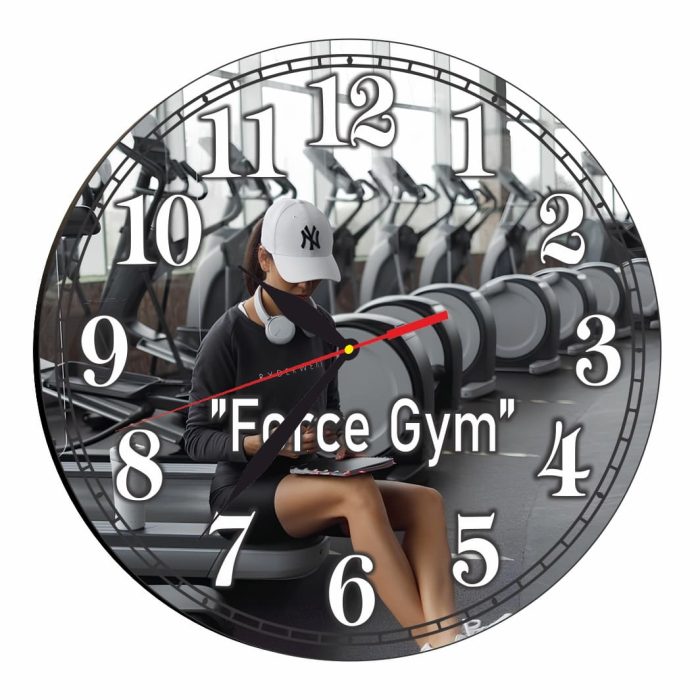 Ceas Sala de forta, Fitness, Personalizat, Lemn, 40 cm, CMSUV033 - imagine 4