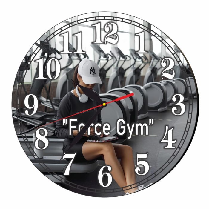Ceas Sala de forta, Fitness, Personalizat, Lemn, 40 cm, CMSUV033 - imagine 1