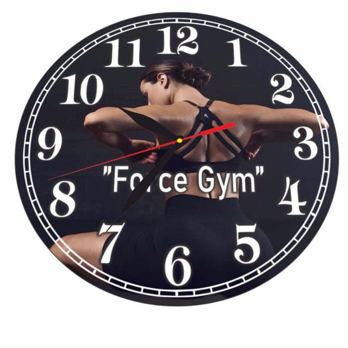 Ceas Sala de forta, Fitness, Personalizat, Lemn, 40 cm, CMSUV034 - imagine 5