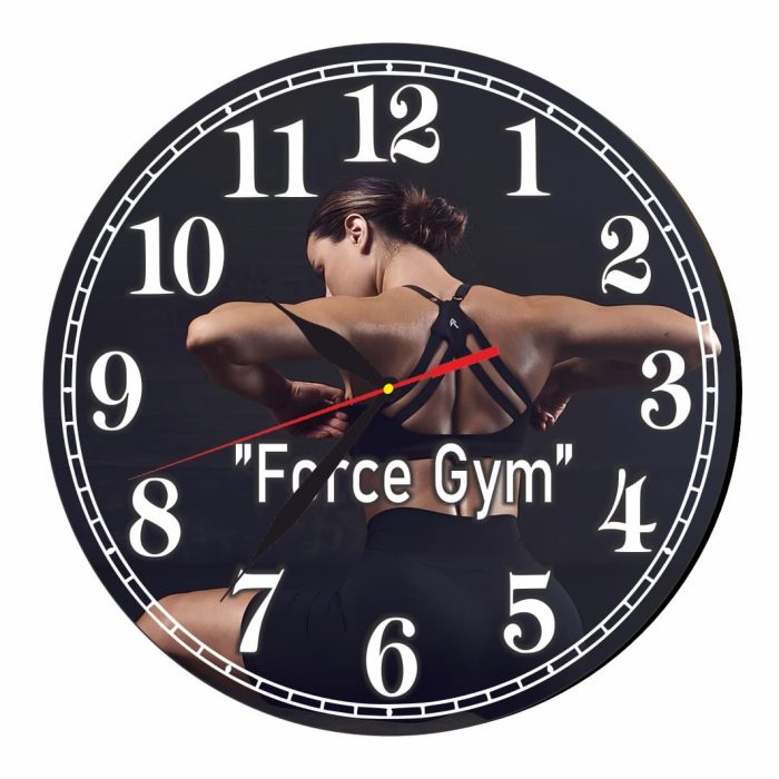 Ceas Sala de forta, Fitness, Personalizat, Lemn, 40 cm, CMSUV034 - imagine 4