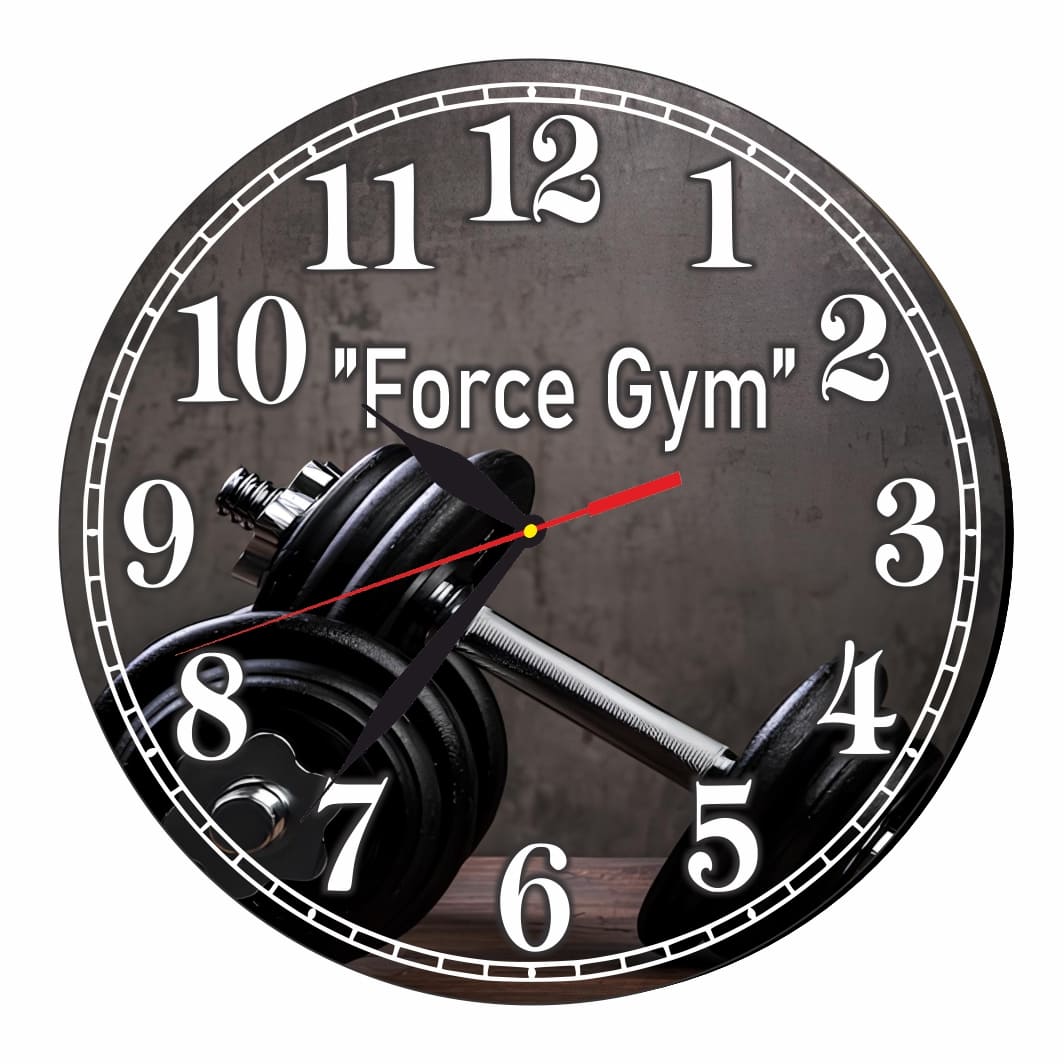 CMSUV037 Ceas Sala de forta, Fitness, Personalizat, Lemn, 40 cm, CMSUV037 - imagine 1