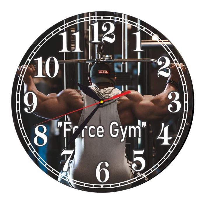 Ceas Sala de forta, Fitness, Personalizat, Lemn, 40 cm, CMSUV040 - imagine 4