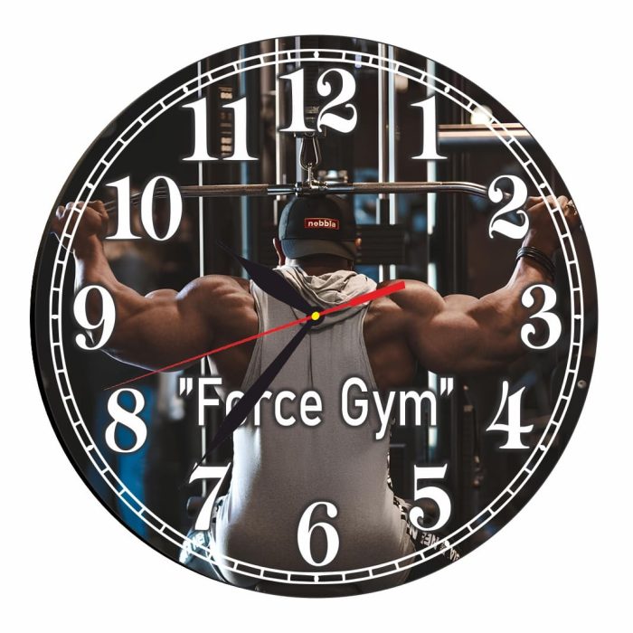 Ceas Sala de forta, Fitness, Personalizat, Lemn, 40 cm, CMSUV040 - imagine 1
