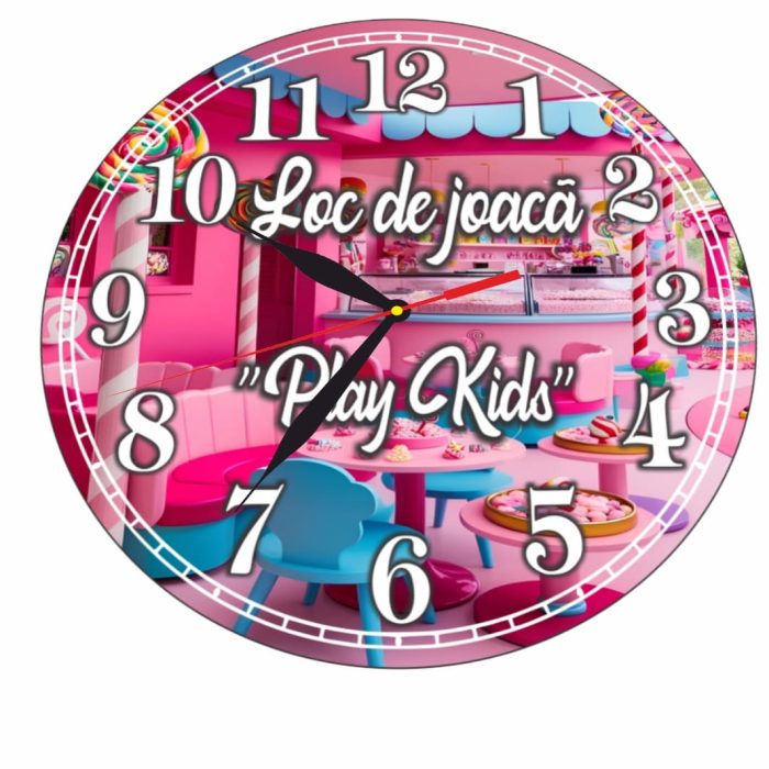 Ceas Loc de joaca, Personalizat, Lemn, 40 cm, CMSUV043 - imagine 5
