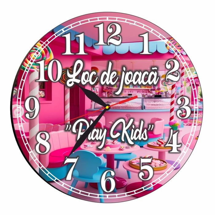 Ceas Loc de joaca, Personalizat, Lemn, 40 cm, CMSUV043 - imagine 4