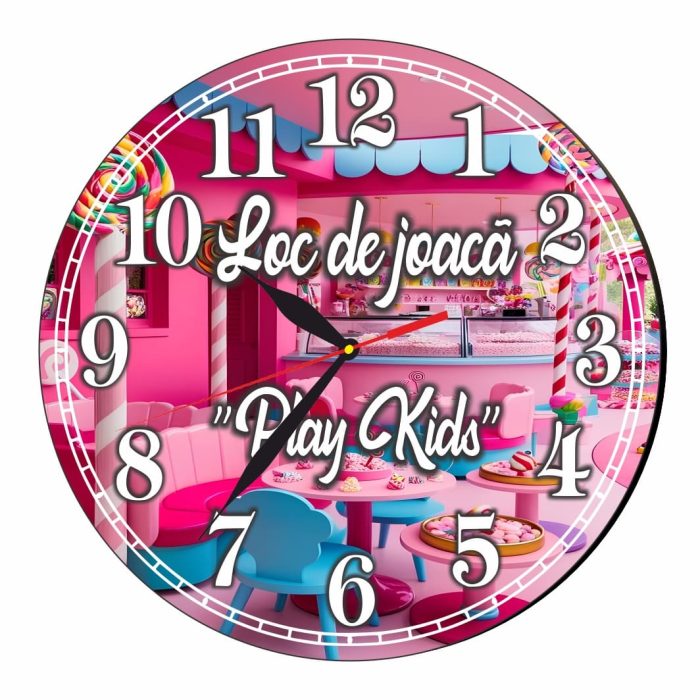 Ceas Loc de joaca, Personalizat, Lemn, 40 cm, CMSUV043 - imagine 1