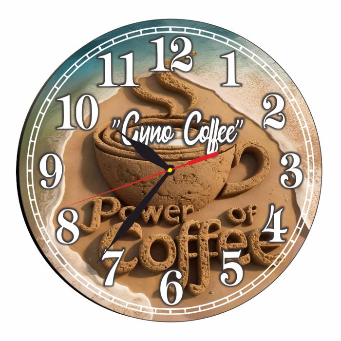 Ceas Cafenea, Personalizat, Lemn, 40 cm, CMSUV048 - imagine 1