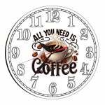 Ceas Cafenea, Personalizat, Lemn, 40 cm, CMSUV050