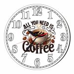 Ceas Cafenea, Personalizat, Lemn, 40 cm, CMSUV050 - imagine 4