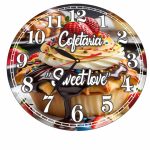 Ceas Cofetarie, Personalizat, Lemn, 40 cm, CMSUV052 - imagine 5