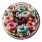 Ceas Cofetarie, Personalizat, Lemn, 40 cm, CMSUV053