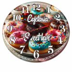 Ceas Cofetarie, Personalizat, Lemn, 40 cm, CMSUV053 - imagine 5