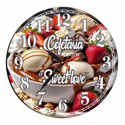Ceas Cofetarie, Personalizat, Lemn, 40 cm, CMSUV054