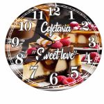 Ceas Cofetarie, Personalizat, Lemn, 40 cm, CMSUV057 - imagine 5