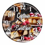 Ceas Cofetarie, Personalizat, Lemn, 40 cm, CMSUV057 - imagine 4