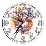Ceas Bucatar, Personalizat, Lemn, 40 cm, CMSUV060