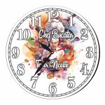 Ceas Bucatar, Personalizat, Lemn, 40 cm, CMSUV060 - imagine 4