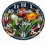 Ceas Bucatar, Personalizat, Lemn, 40 cm, CMSUV062 - imagine 5