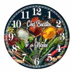 Ceas Bucatar, Personalizat, Lemn, 40 cm, CMSUV062 - imagine 4