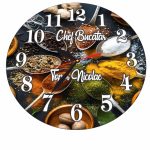 Ceas Bucatar, Personalizat, Lemn, 40 cm, CMSUV063 - imagine 5