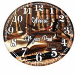 Ceas Avocat, Personalizat, Lemn, 40 cm, CMSUV074 - imagine 5