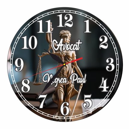 Ceas Avocat, Personalizat, Lemn, 40 cm, CMSUV076