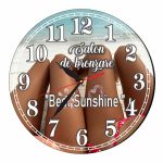 Ceas Salon Bronzare, Solar, Personalizat, Lemn, 40 cm, CMSUV078