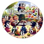 Ceas Gradinita, Scoala, Personalizat, Lemn, 40 cm, CMSUV085 - imagine 5