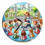 Ceas Gradinita, Scoala, Personalizat, Lemn, 40 cm, CMSUV088