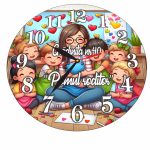 Ceas Gradinita, Scoala, Personalizat, Lemn, 40 cm, CMSUV089 - imagine 5