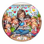 Ceas Gradinita, Scoala, Personalizat, Lemn, 40 cm, CMSUV089 - imagine 4