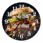 Ceas Fast-Food, Personalizat, Lemn, 40 cm, CMSUV090 - imagine 4