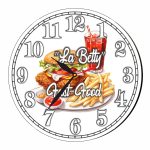 Ceas Fast-Food, Personalizat, Lemn, 40 cm, CMSUV093 - imagine 4