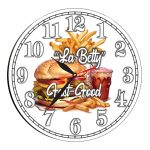 Ceas Fast-Food, Personalizat, Lemn, 40 cm, CMSUV094 - imagine 4